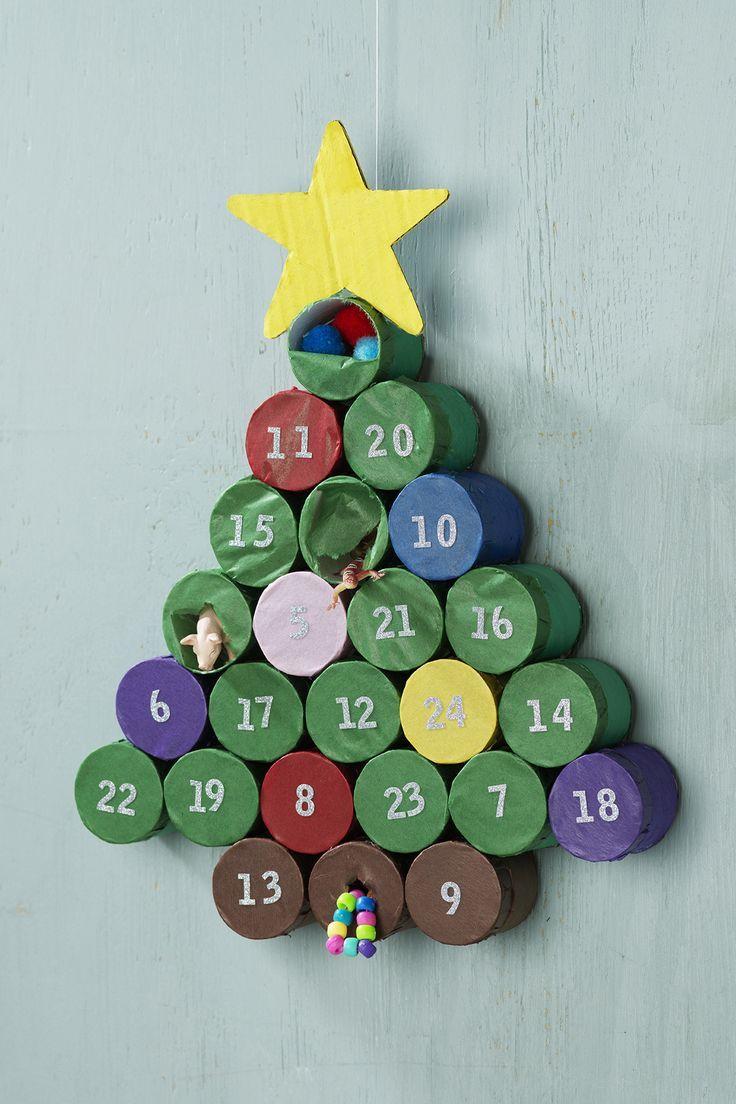 Adventskalender aus Toilettenpapierrollen