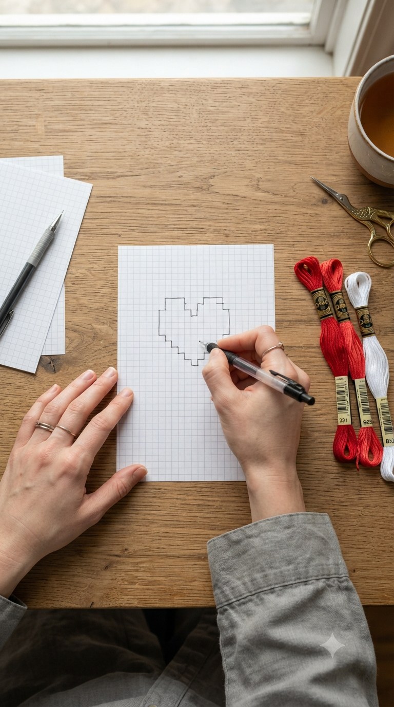 1. Muster auf Papier planen