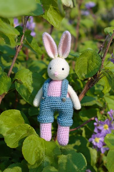 17. Blumenwiesen-Hase mit Latzhose for amigurumi free pattern bunny ideas