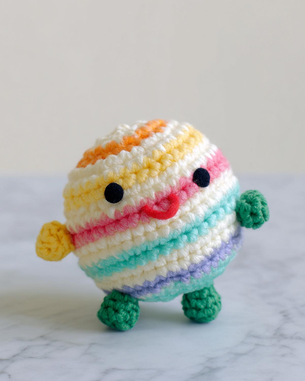 13. Erste Kugelfigur als amigurumi pattern for beginners mit dicker Wolle und großem Marker