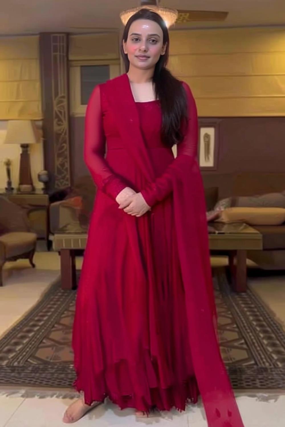 Rotes langes Anarkali