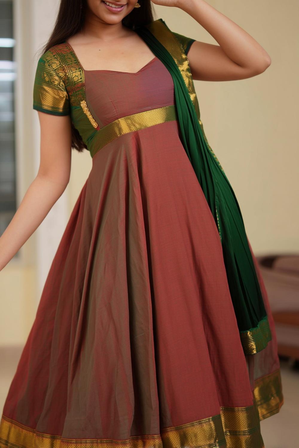 Sari-inspiriertes Anarkali