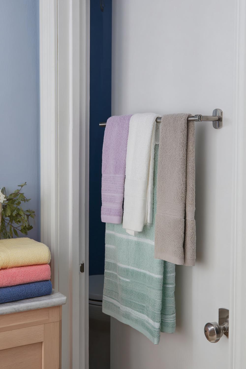 14. Badezimmer Organisation ohne Bohren mit übertürbarer Handtuchstange in Edelstahl