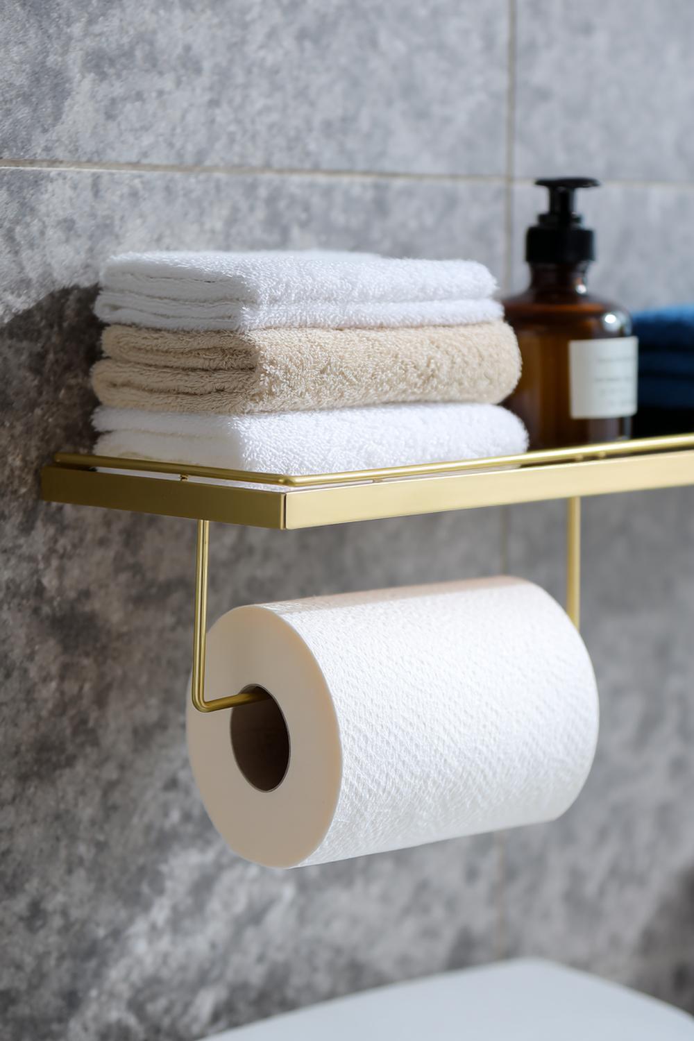 15. Badezimmer Organisation ohne Bohren mit Klebe-Toilettenpapierhalter mit Ablagefläche