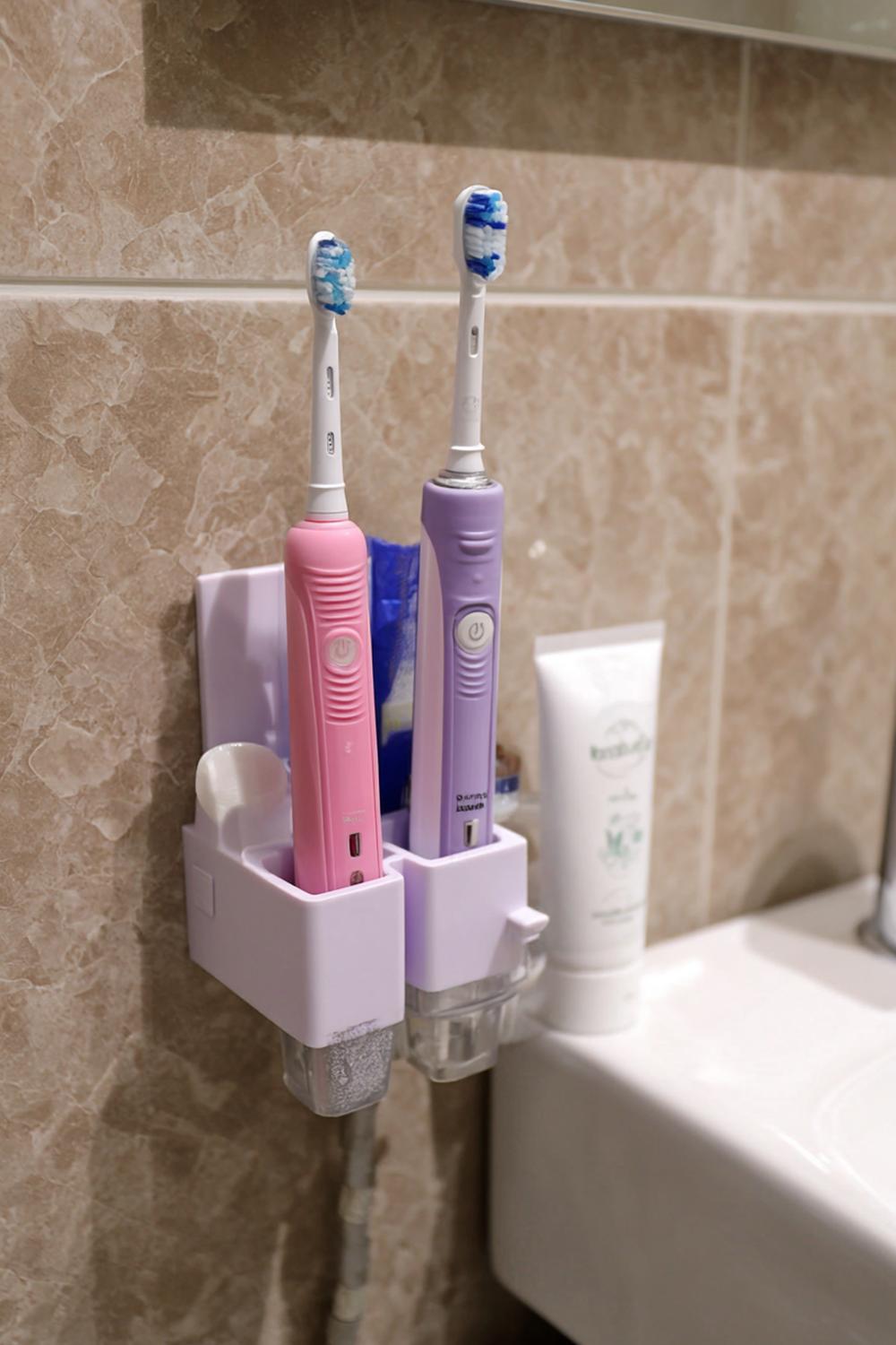 19. Badezimmer Organisation ohne Bohren mit Klebe-Halter für elektrische Zahnbürste