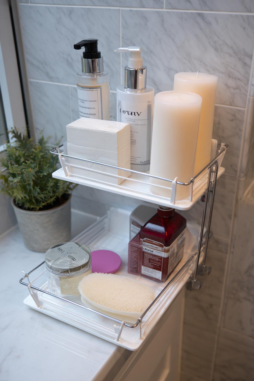 34. Badezimmer Organisation ohne Bohren mit ausziehbarem Regalboden-Organizer für Schubladen