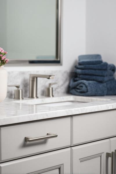 5. Matte Metallakzente in gebürstetem Nickel for bathroom remodel ideas for 2025 style ideas