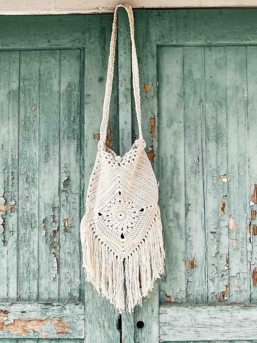 Boho Häkeltasche mit Fransen
