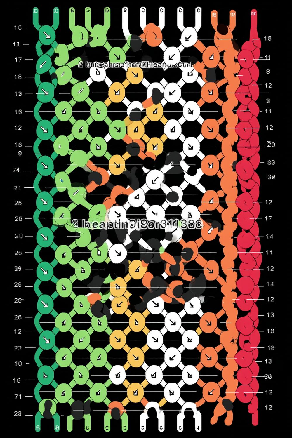 Perlenarmband Knüpfvorlage Regenbogen