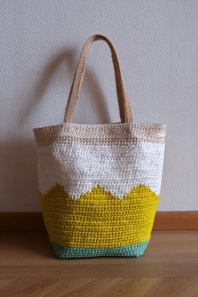 8. Zweiseitige Wende-Tote in crochet bag tutorials tote pattern mit Kontrastfarben und Innenbeutel