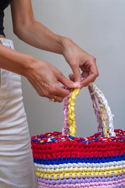 21. Henkel und Träger verstärken als crochet bags tutorials mit Gurtbandkern