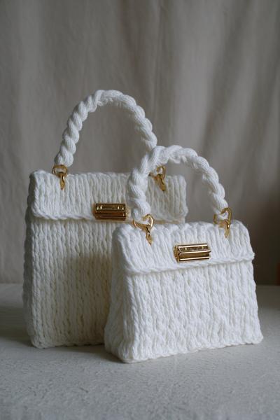 8. Strukturierte Top-Handle-Bag als crochet bags purses mit Twist-Stich