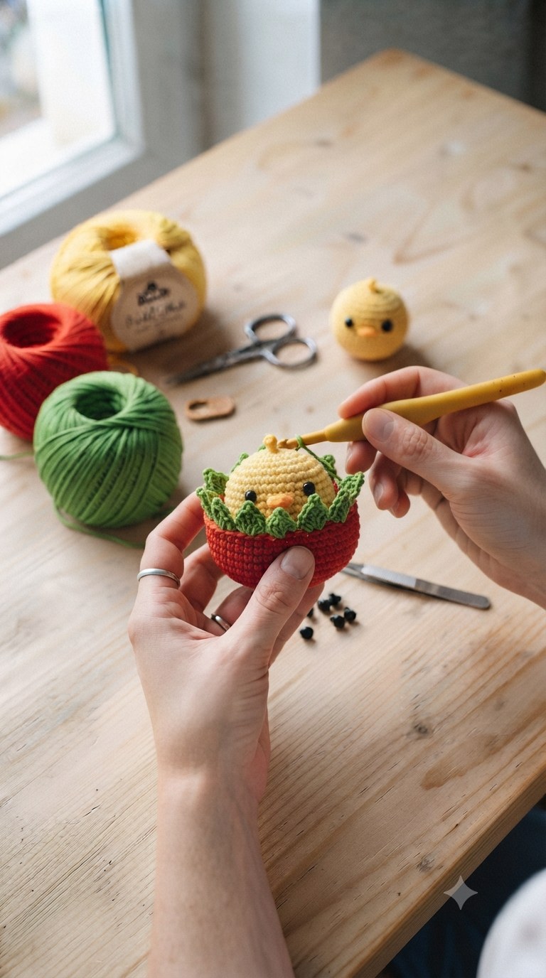 5. Grünes Blattwerk für for Crochet Chick Amigurumi Free Pattern - Amigurumi ideas