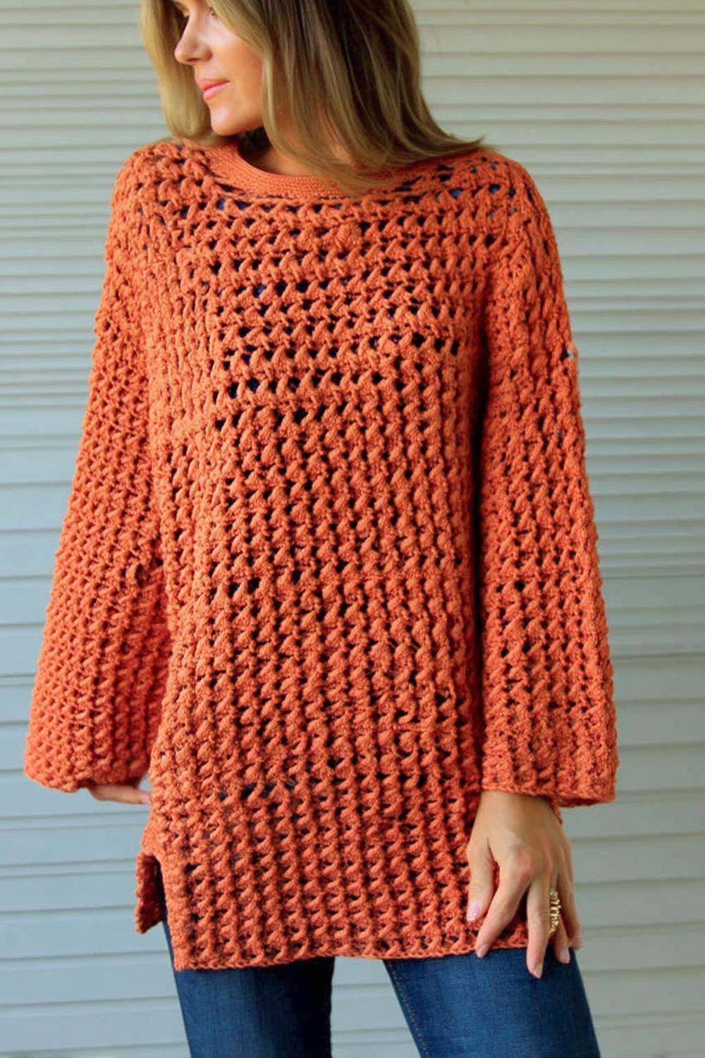 Herbst Pullover Orange