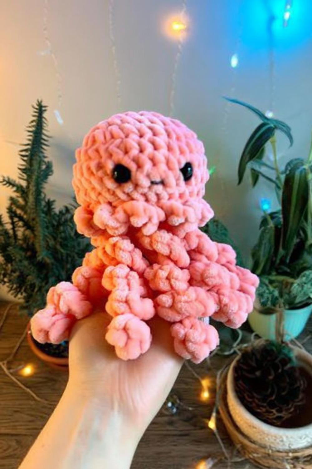 Rosa Oktopus Amigurumi