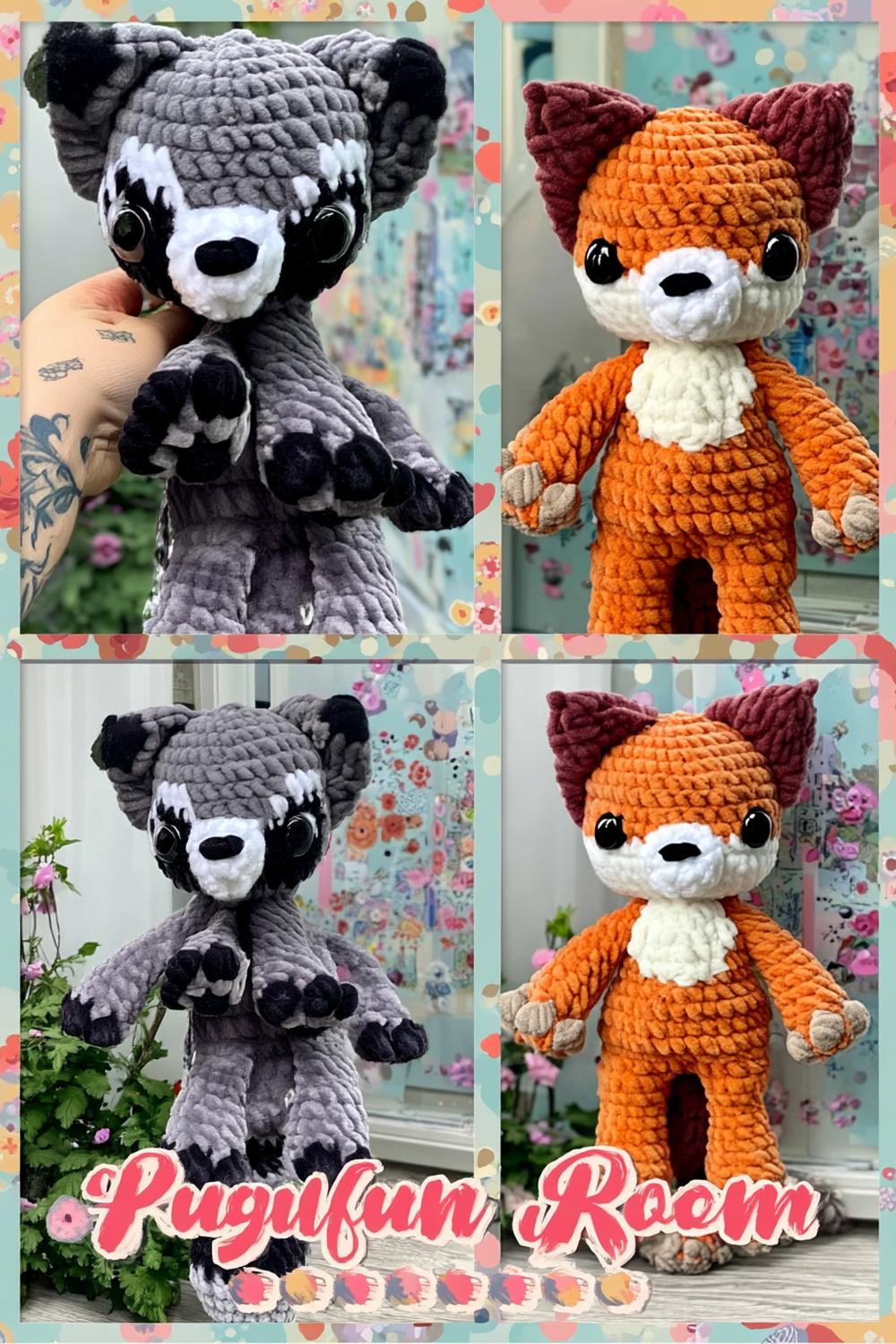 Waldtiere-Duo: Wolf und Fuchs
