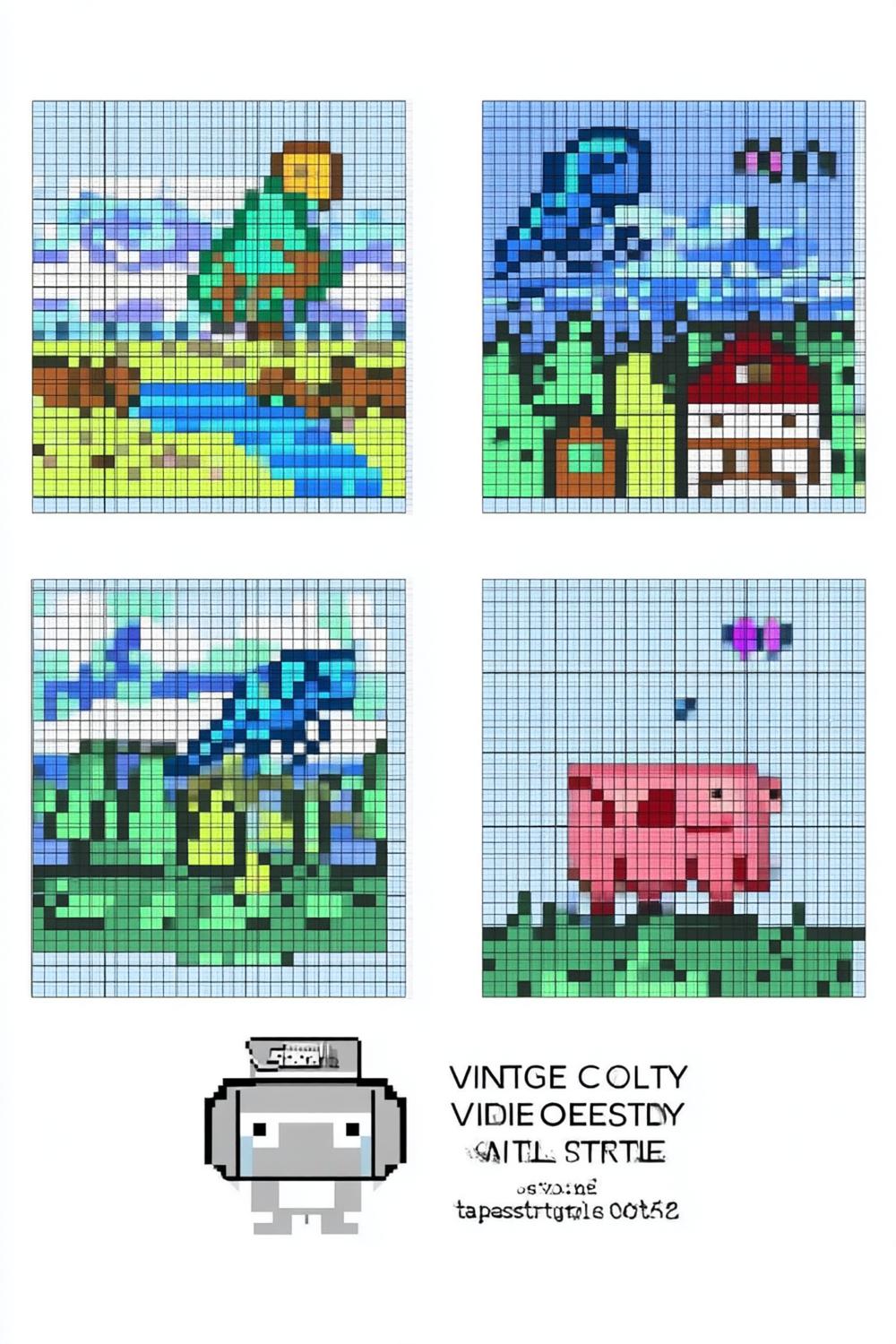 Nostalgische Pixel-Art Sammlung