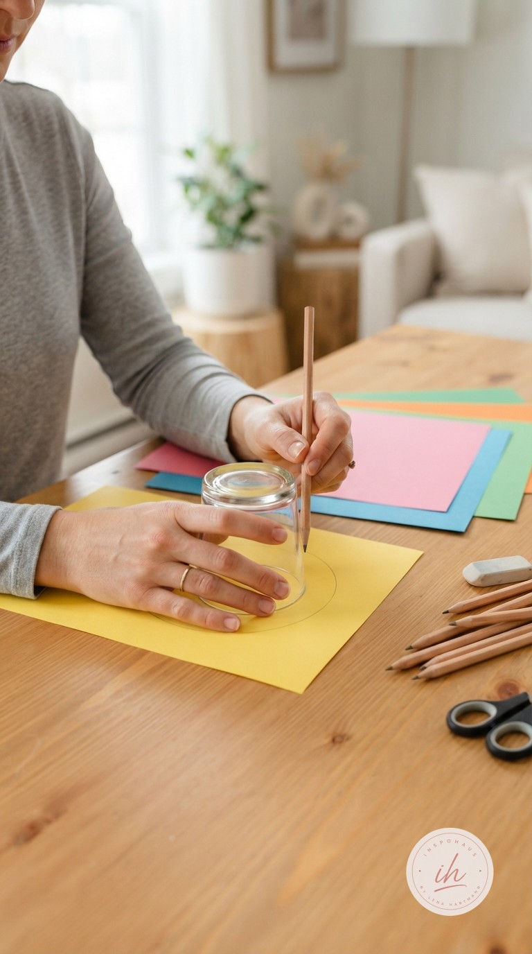 1. Kreise auf Papier vorzeichnen