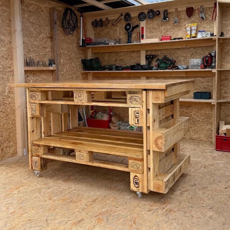 DIY Werkbank aus Europaletten
