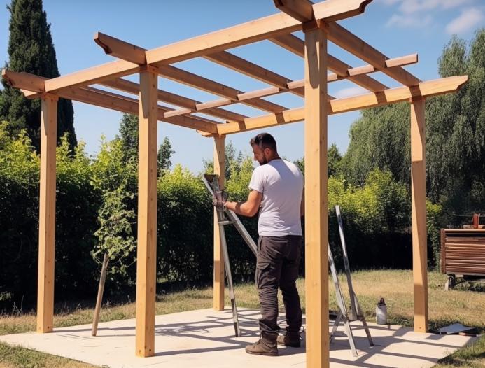 Holz Pergola im Garten