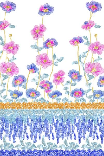 5. Bunter Saum-Garten in embroidery designs fashion mit Farbverlauf-Garn und luftigen Negativräumen