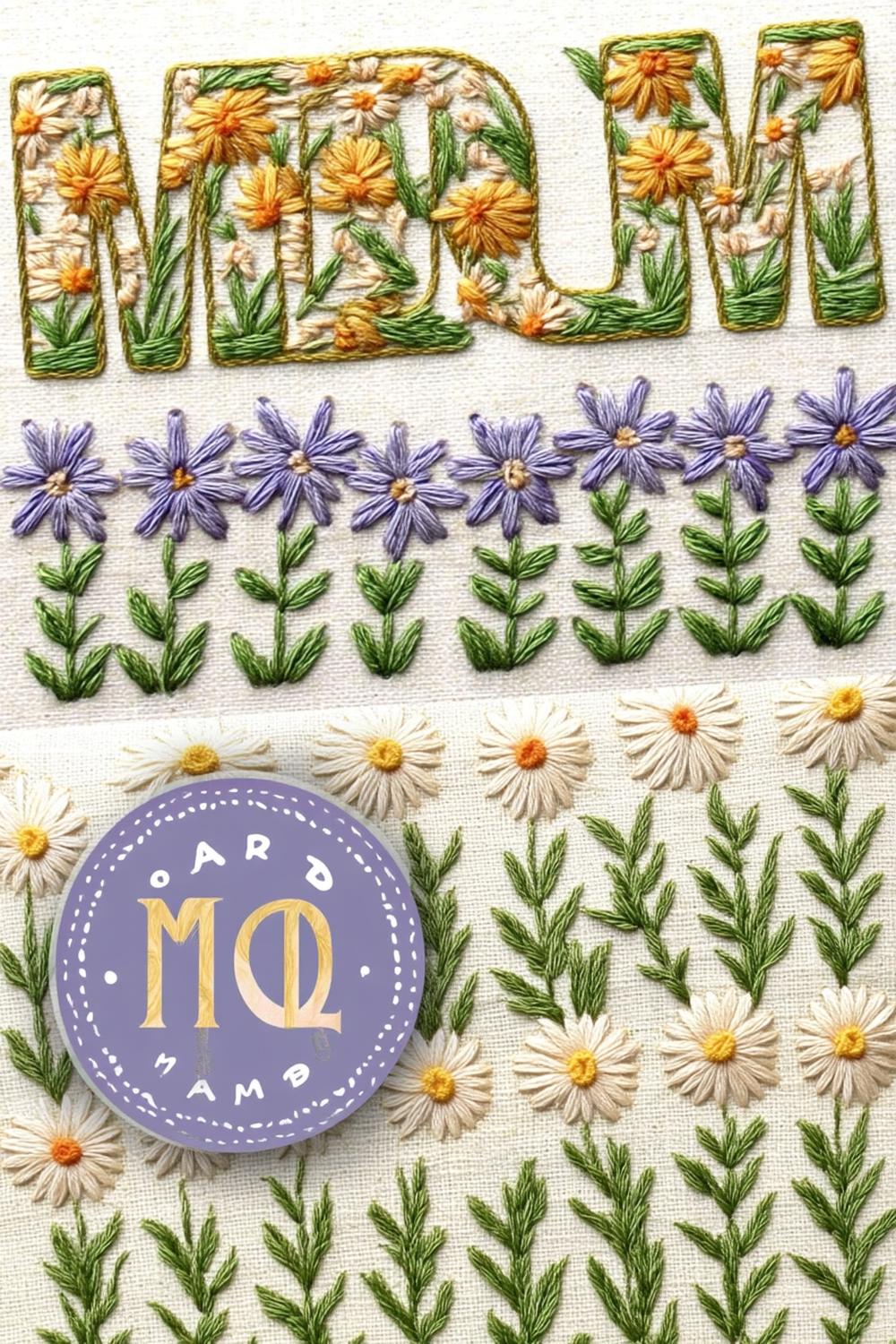 Fröhliche Blumenschrift MOM