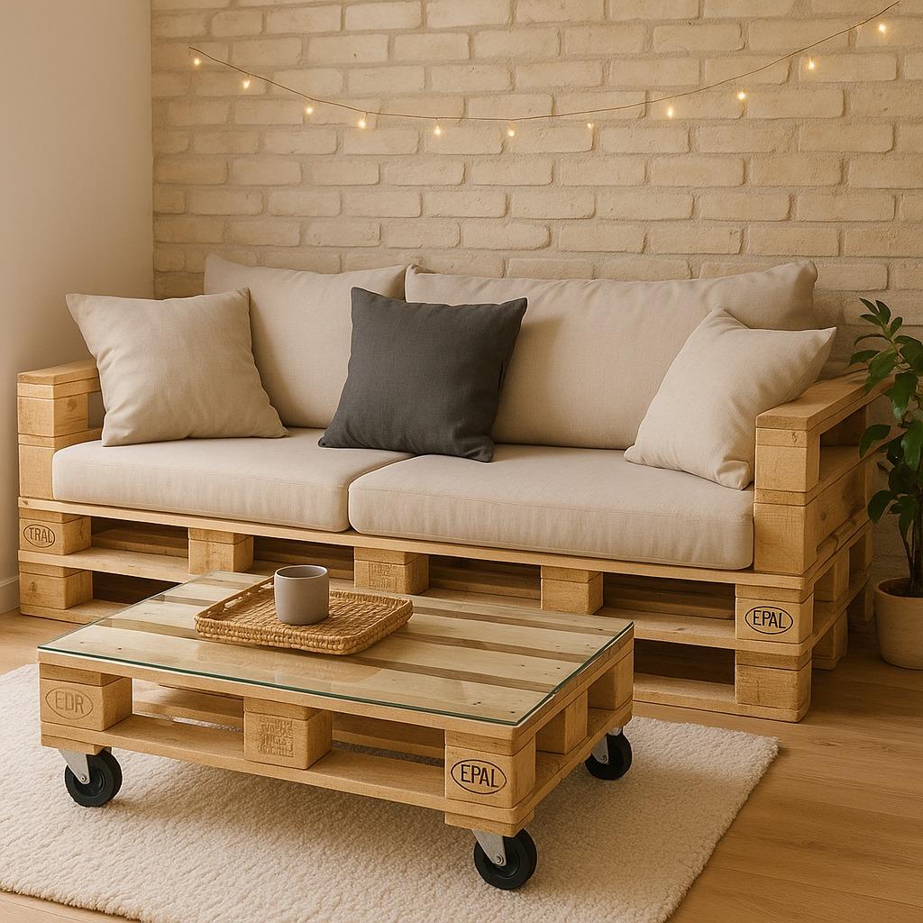 Sofa aus Europaletten im Wohnzimmer