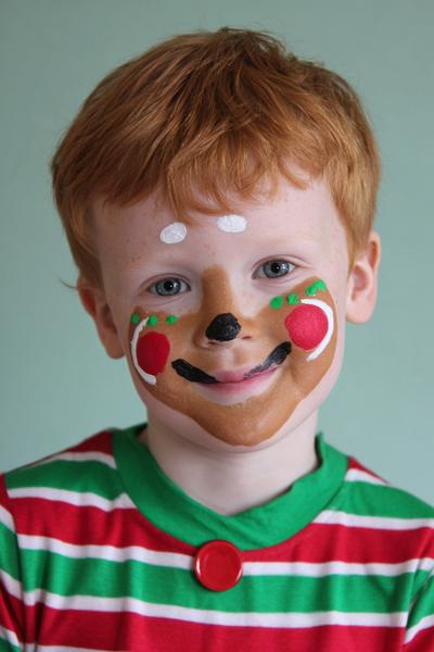 12. Lebkuchenmann-Lächeln für for face painting ideas for kids christmas ideas