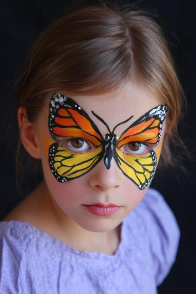 14. Monarch-Butterfly-Kontrastlook for face painting ideas for kids butterfly ideas
