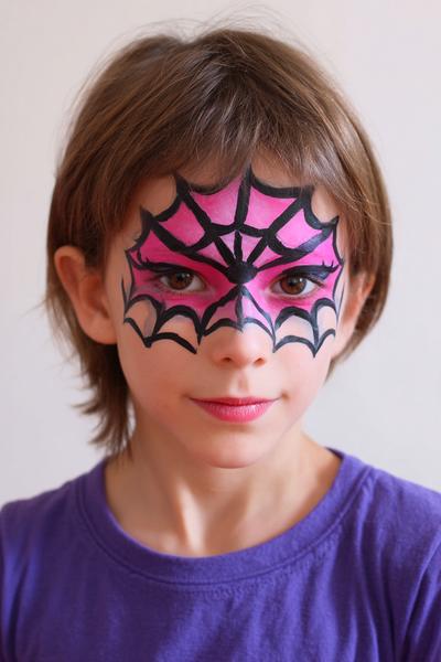 17. Spinnennetz-Maske for face painting ideas for kids halloween ideas
