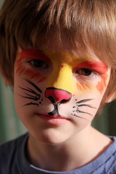 2. Löwen-Nasenknopf und Schnurrhaare als for face painting ideas for kids easy ideas