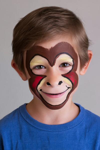 28. Kleiner Affe mit Kokosnuss-Schale als for face painting ideas for kids monkey ideas