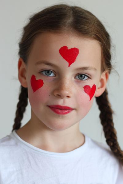 15. Minimaler Herzchen-Flush mit zwei Linien als for face painting ideas simple ideas