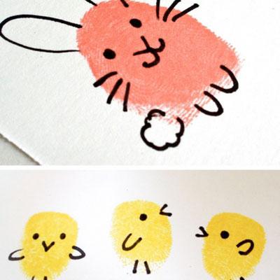 Fingerabdruck Knete Ostern Idee