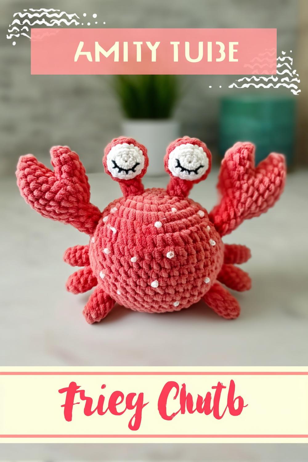 Roter Amigurumi-Krebs