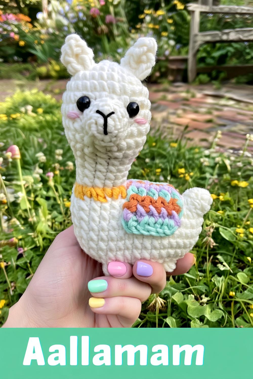 Süßes Alpaka mit Regenbogen