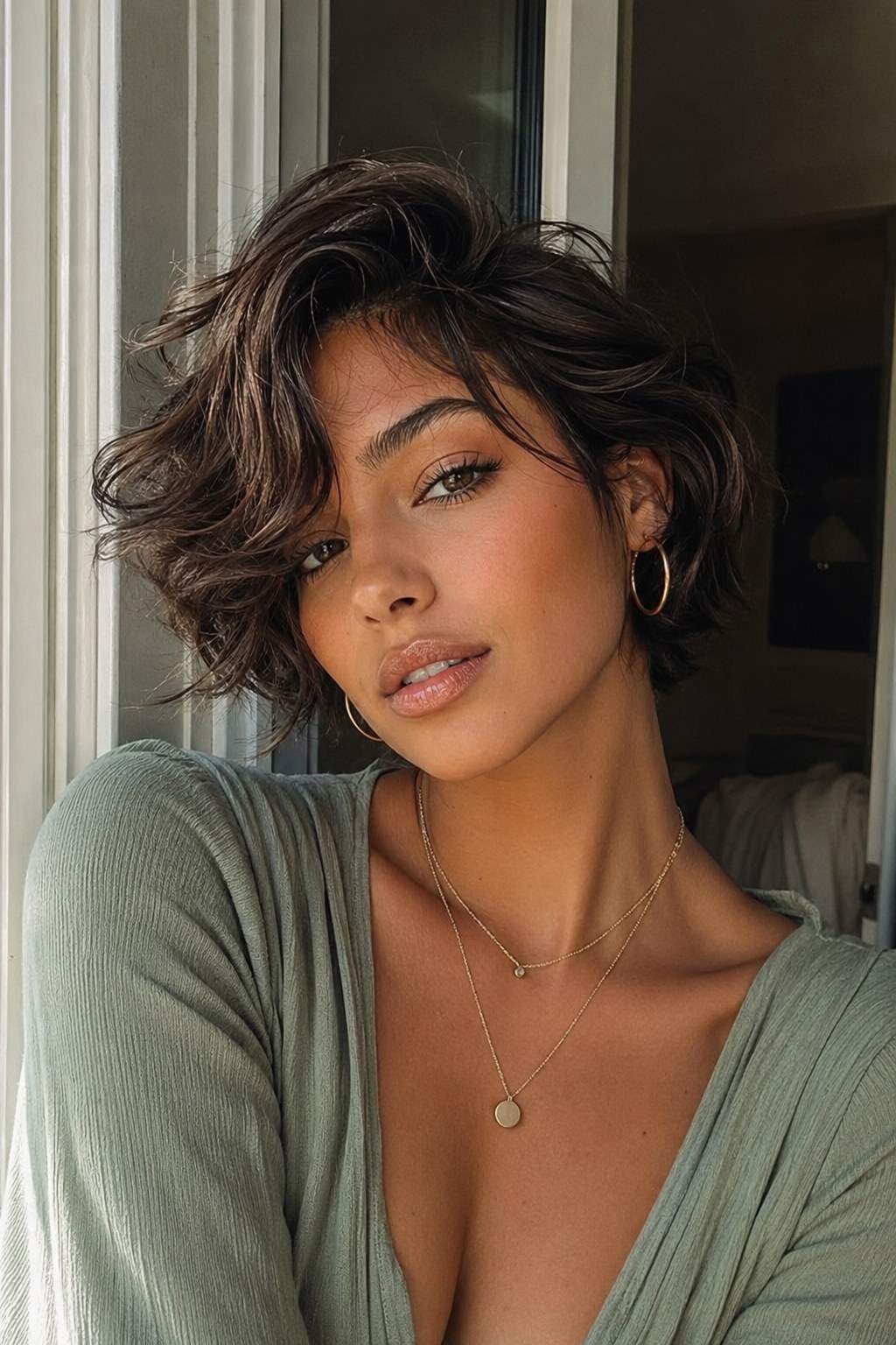 Wellig-zerzauster Bob im Undone-Look steht für entspannte Frisuren kurze Haare zum Alltag.