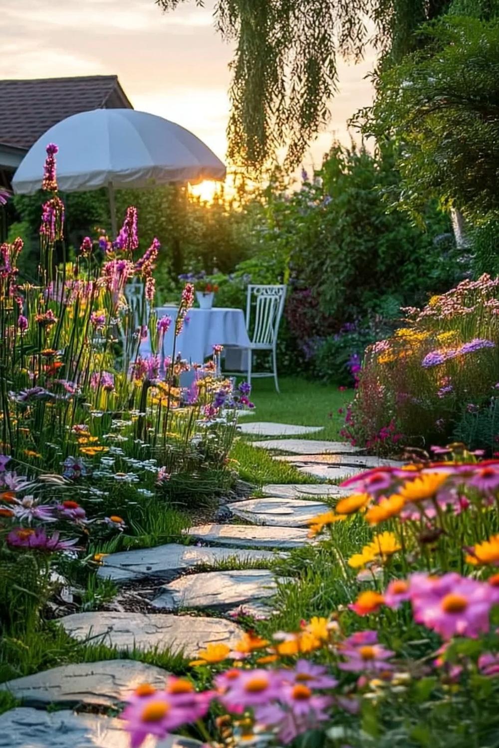 Farbenfroher Cottage-Garten