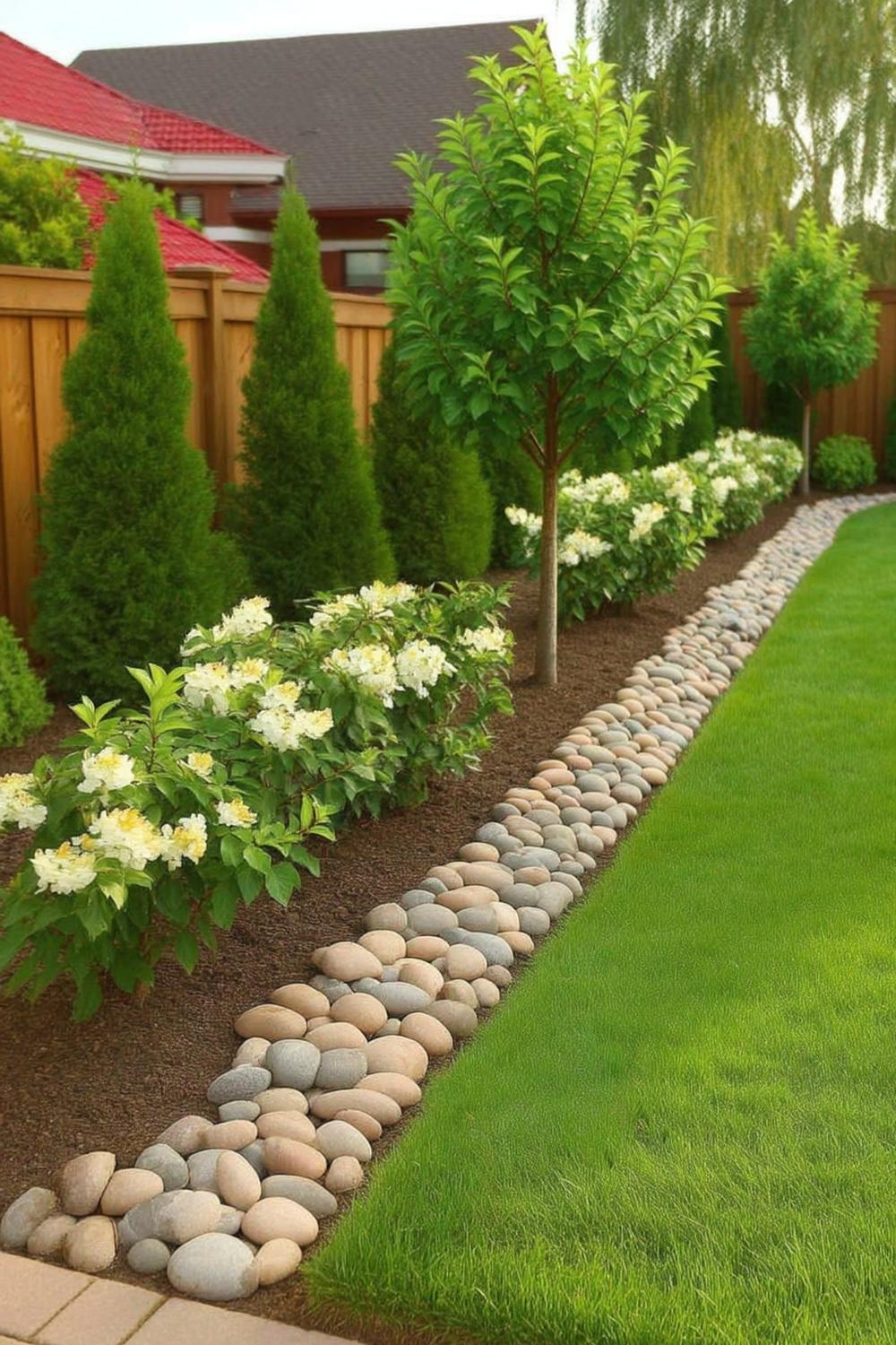 Natürlicher Sichtschutz mit Steinen