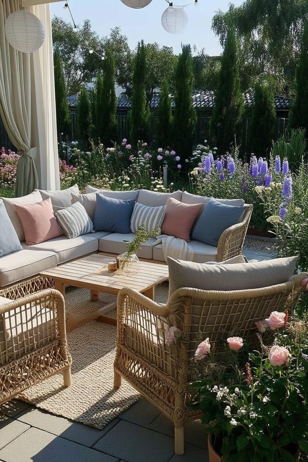 Romantische Landhaus-Terrasse