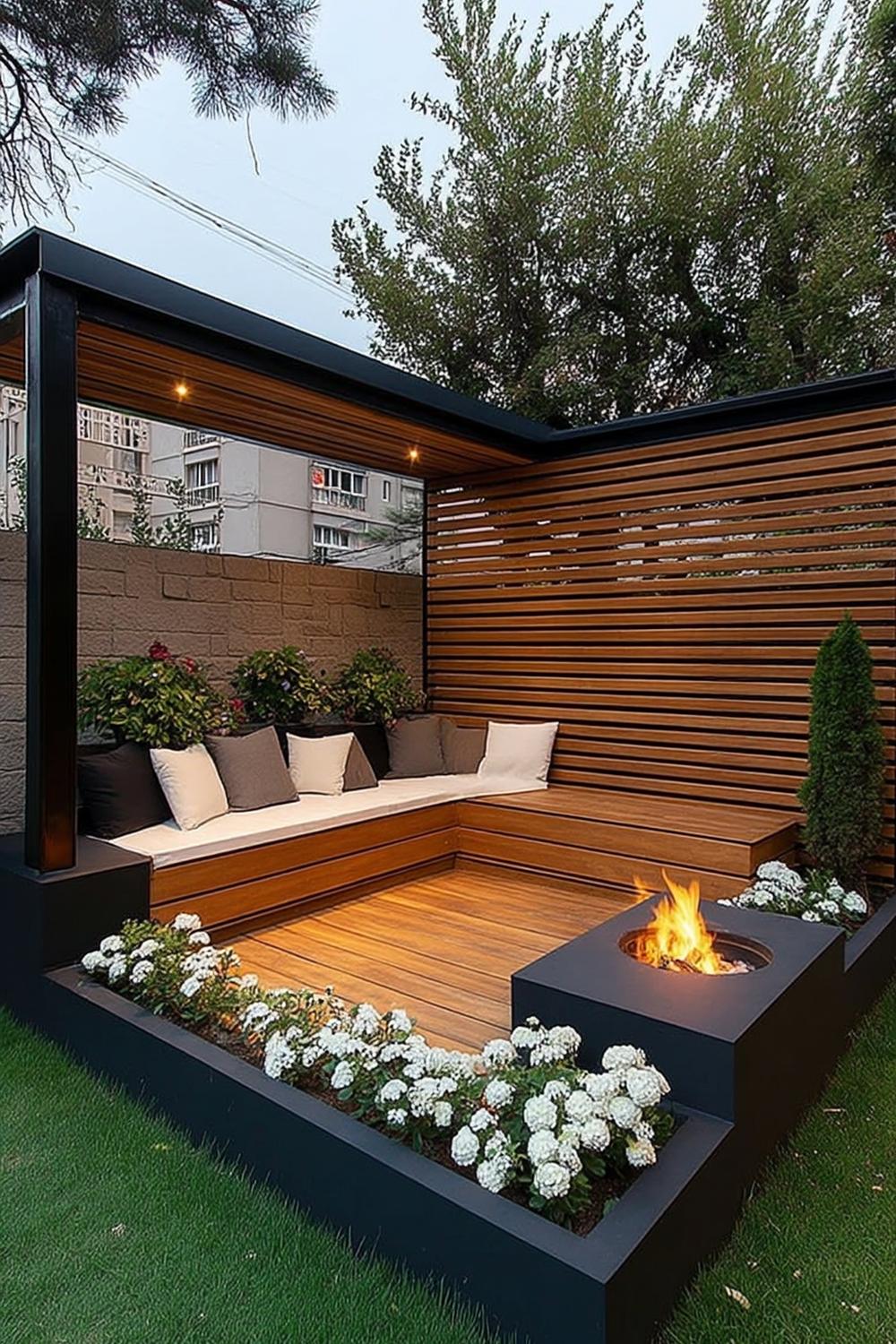 Stilvoller Sichtschutz aus Holz