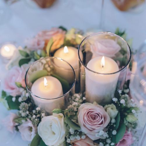 Glasdeko für Hochzeitstisch