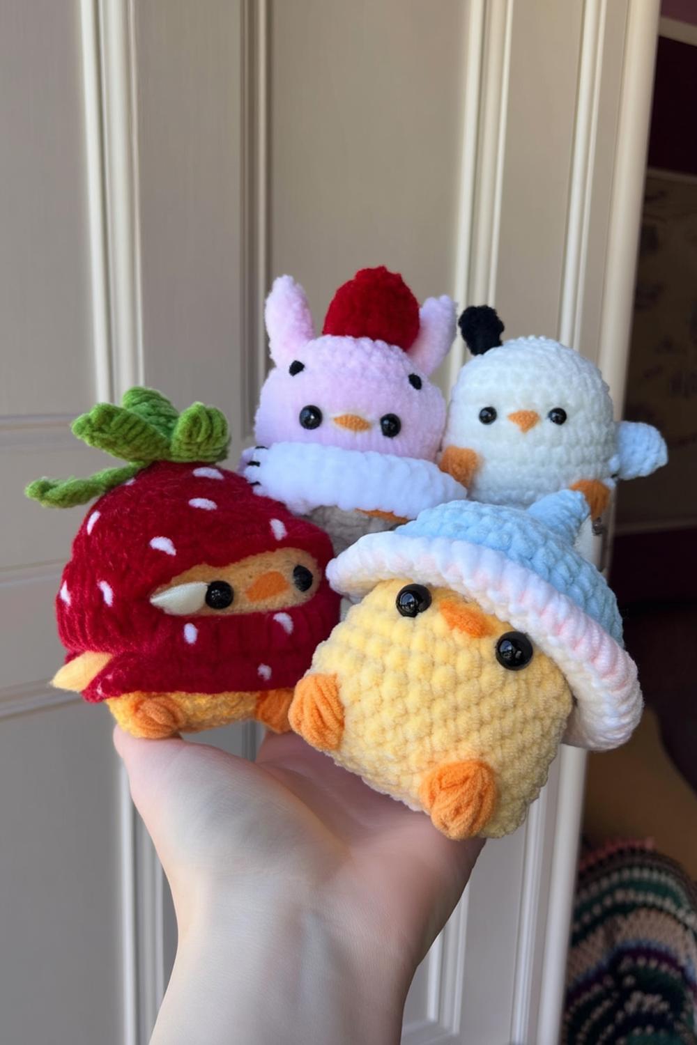 Bunte Küken-Familie