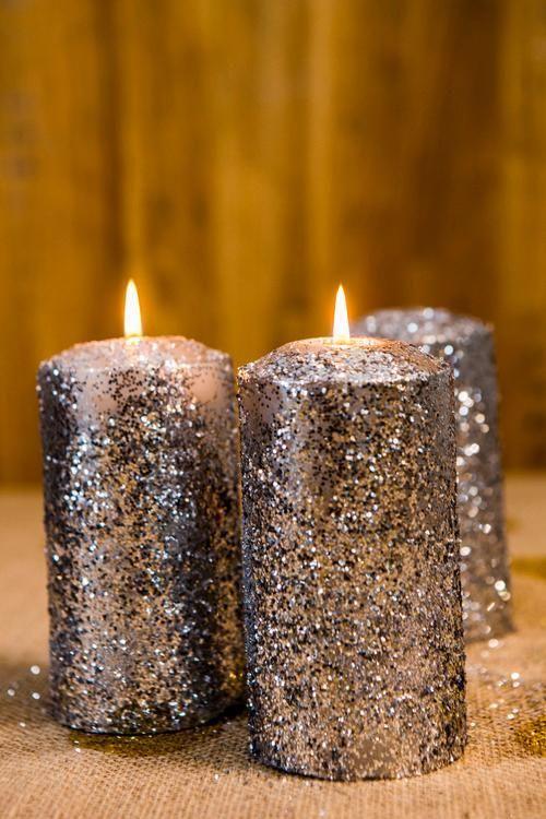 Metallic verzierte Kerze