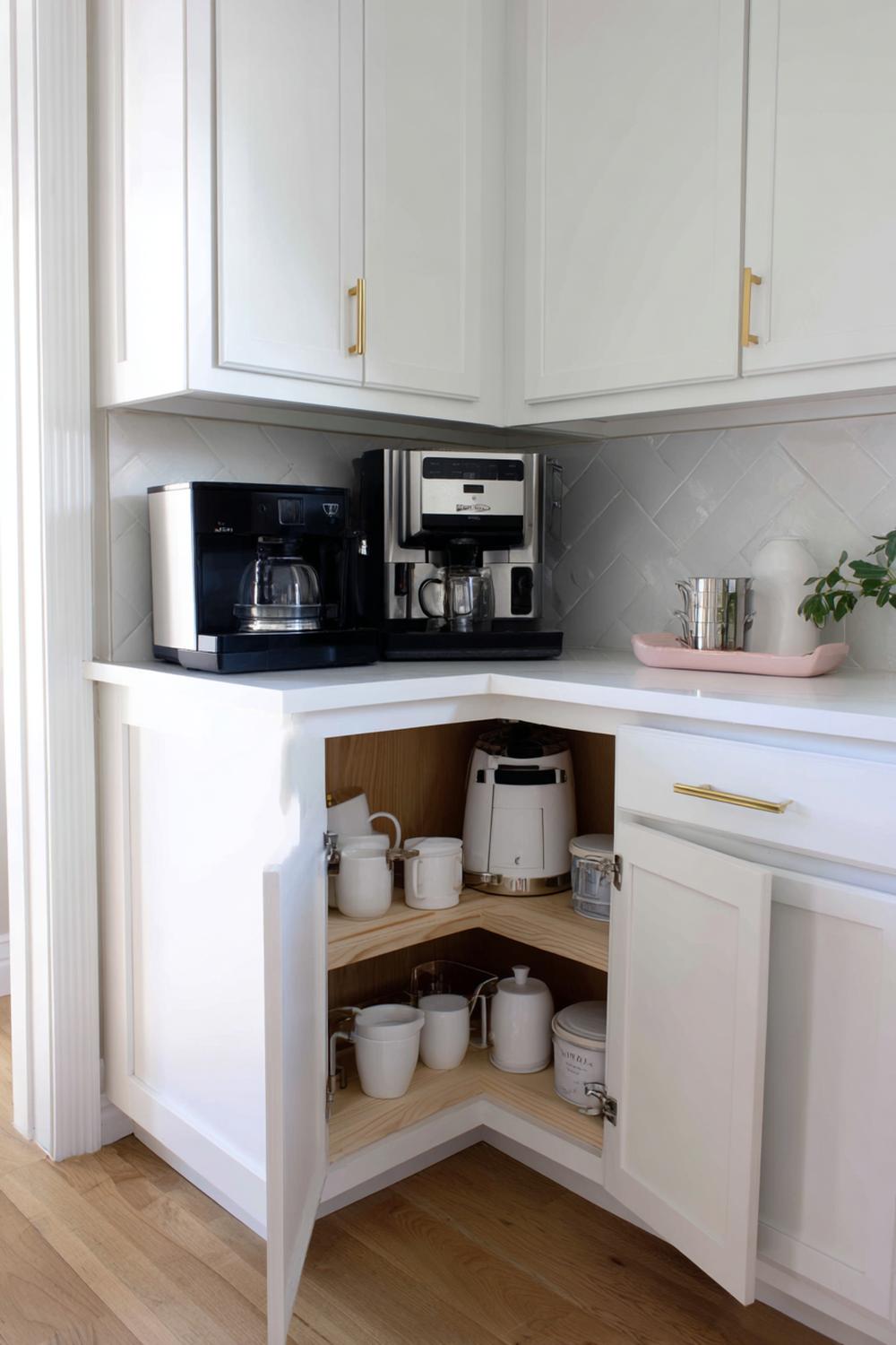 16. Kleine Küche Kaffee-Organisation als kompakte Bar-Ecke