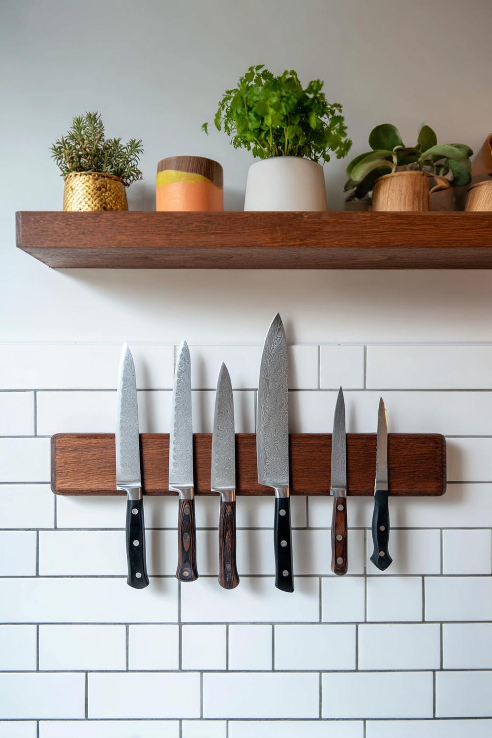 3. Kleine Küche Wand-Organisation mit Magnetleiste für Messer