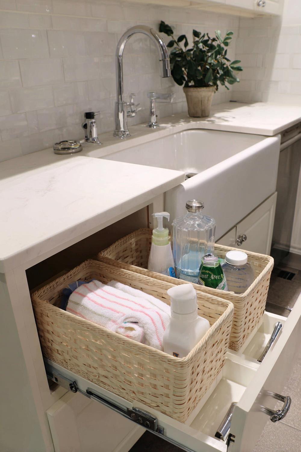 5. Kleine Küche Unterspüle-Organisation mit Ausziehkörben