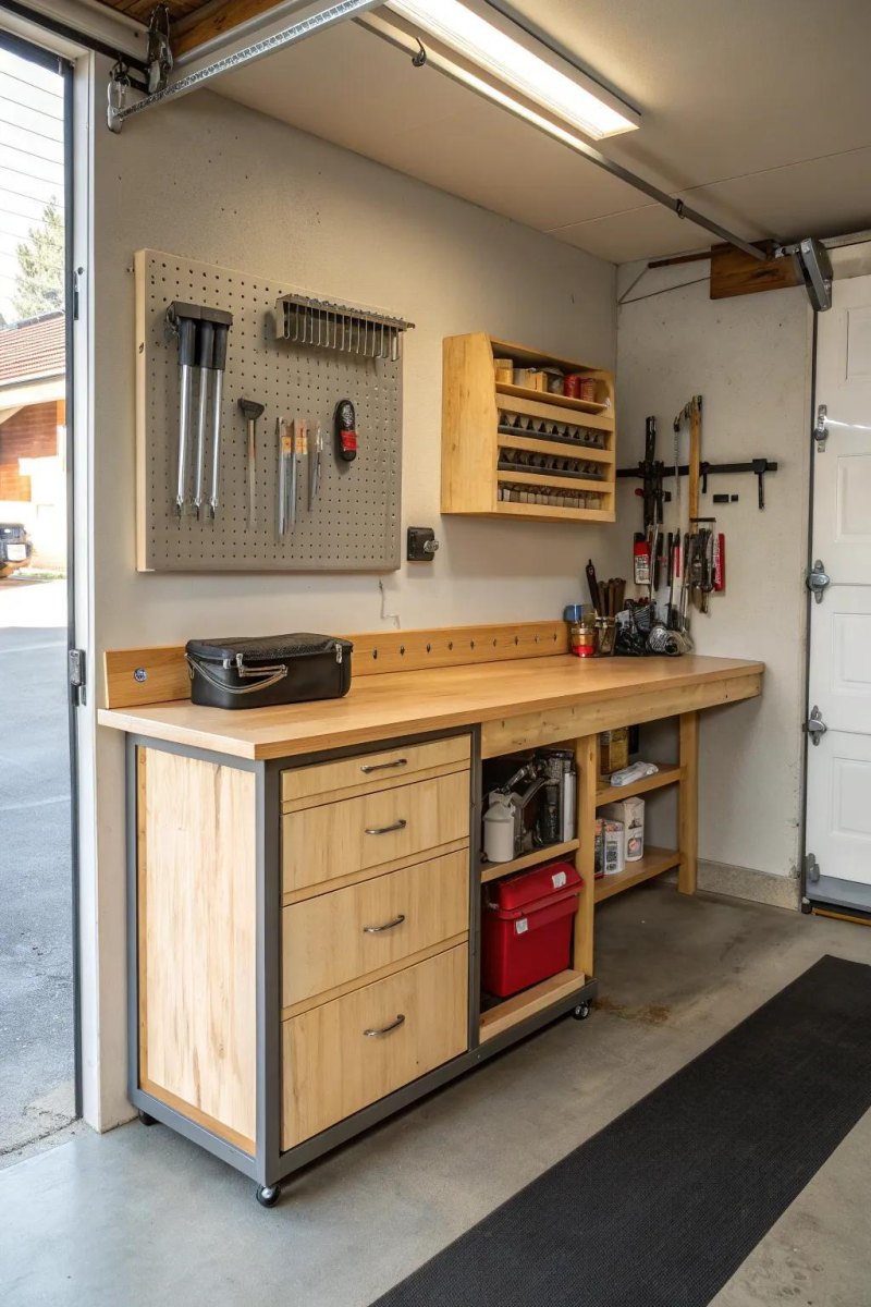 Kleine Werkbank für enge Garage