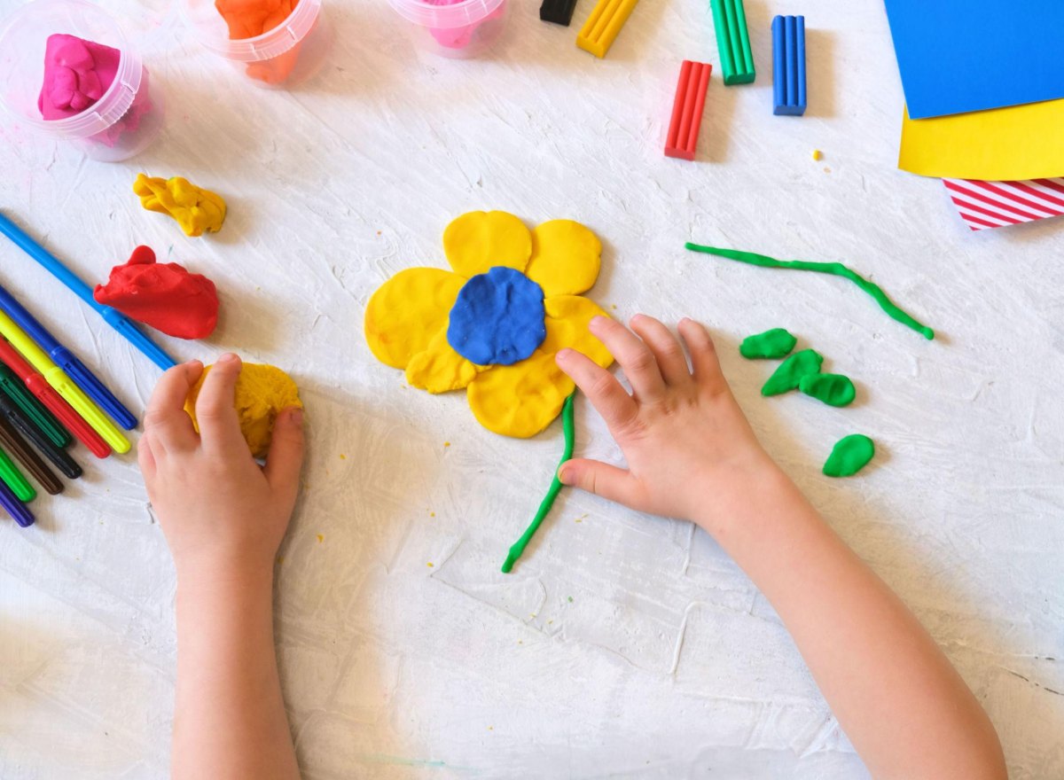 Knetblumen Osterdeko Kinder
