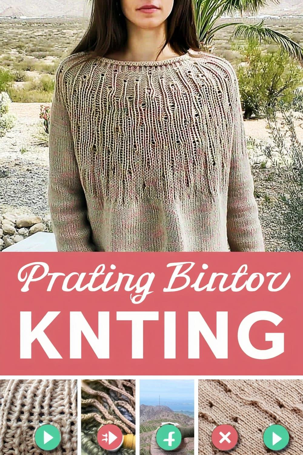 Beiger Pullover mit Tropfenmuster